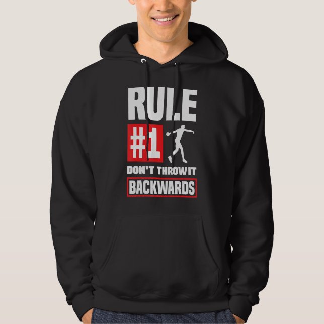 Diskus som kastar diskussioner om tunnare spår och hoodie (Framsida)
