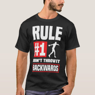 Diskus som kastar diskussioner om tunnare spår och t shirt