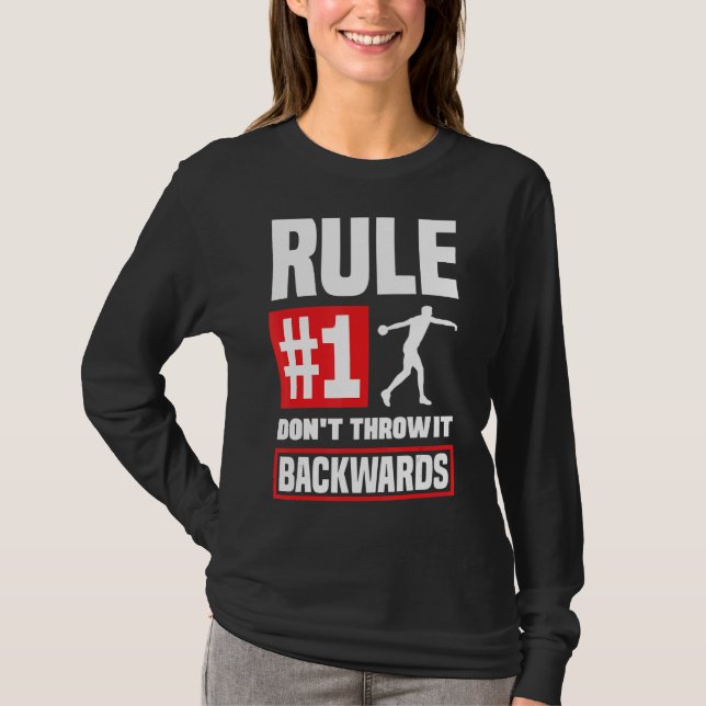 Diskus som kastar diskussioner om tunnare spår och t shirt (Framsida)