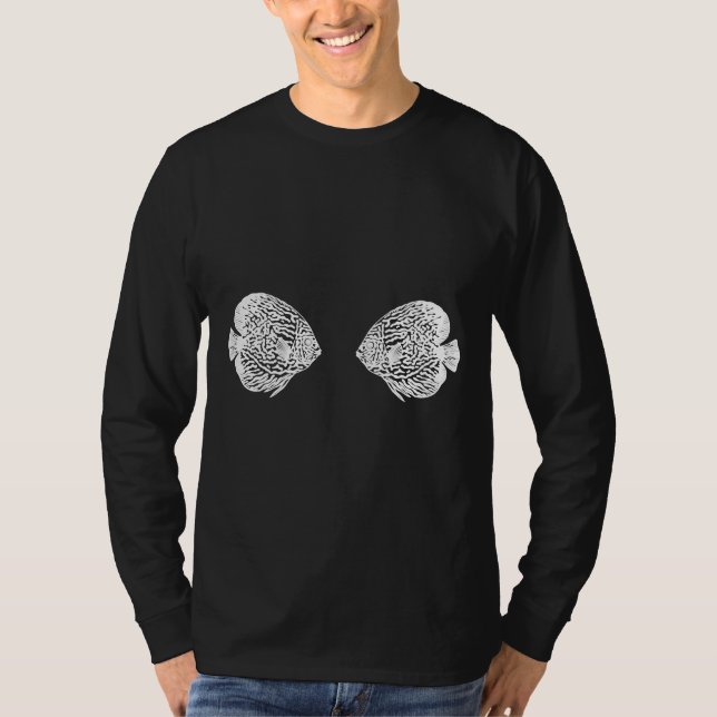 Diskutera fisk från Kärlek-djuret Teckning på mari T Shirt (Framsida)