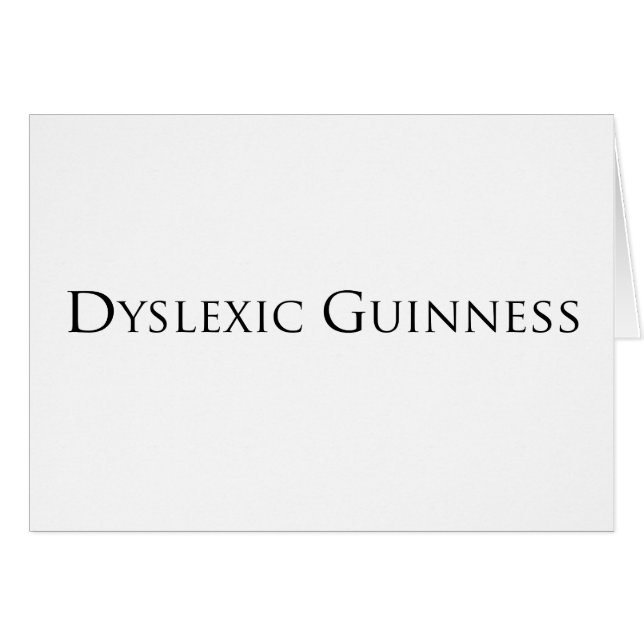 dislexic guiness- black.png hälsningskort (Framsidan Horizontal)
