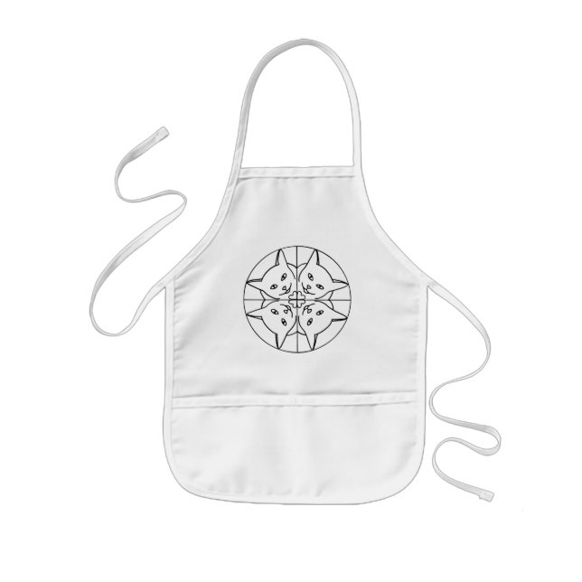 Disline Heart Cats Mandala Kaleidoscope Apron Barnförkläde (Framsidan)