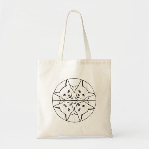 Disline Heart Cats Mandala Kaleidoscope Bags Tygkasse