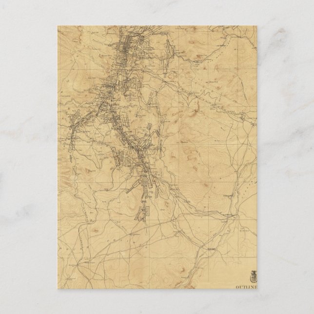 Disline Karta of Washoe District, Nevada Vykort (Framsida)