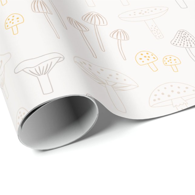Disline Mushroom mönster i Earthtones Presentpapper (Rullad Hörn)