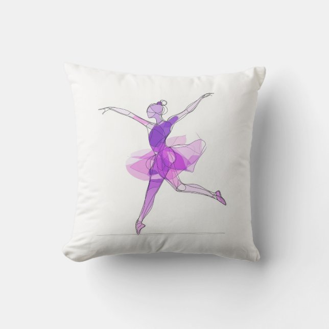 Disline Stroke Dancing Lila Ballerina Studio Kudde (Framsida)