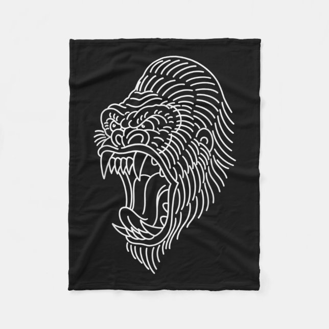 Disline Tattoo för American Traditional Gorilla He Fleecefilt (Framsidan)