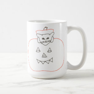Disline Teckning Cat in a Pumpkin Halloween Mugg