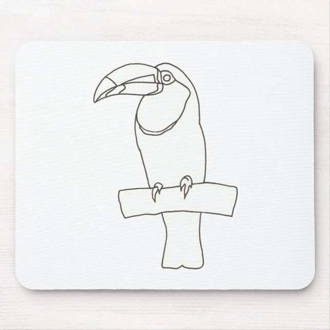 Disline teckning of Toucan bird on gren Mousepad Musmatta (Framsidan)