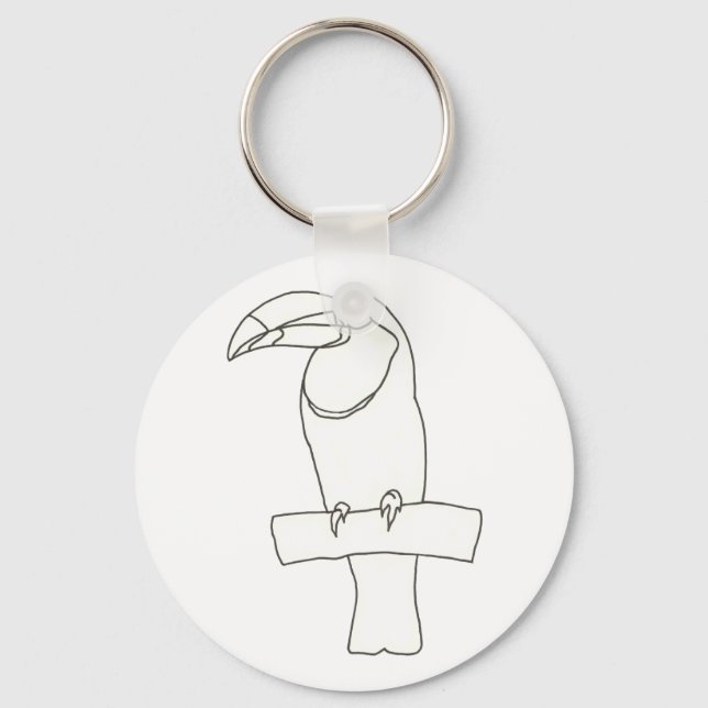 Disline teckning of Toucan bird on gren Nyckelring (Framsida)