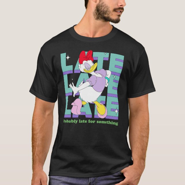 Disney Daisy Duck Probably Late for Something Funn T Shirt (Framsida)
