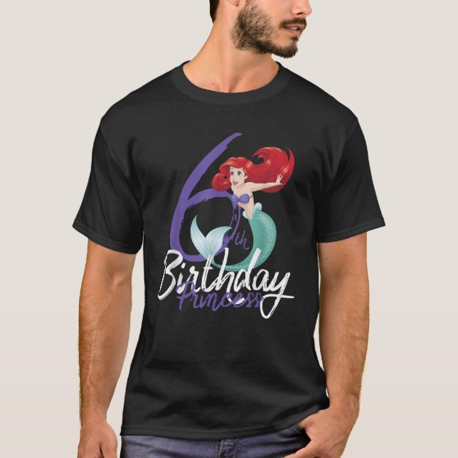 Disney Den lilla Sjöjungfrun Ariel 6e Birthday Pri T Shirt (Framsida)