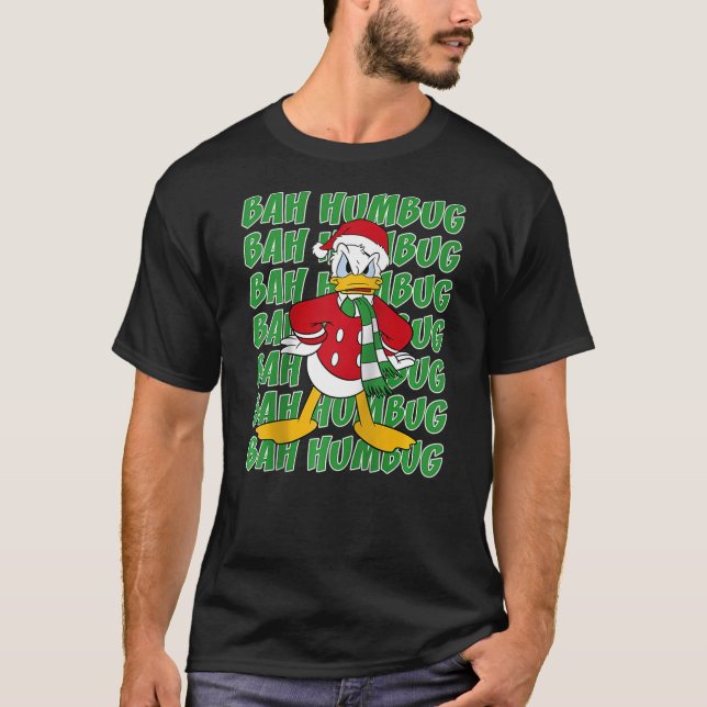 Disney Donald Duck Bah Humbug Christmas Text Stack T Shirt (Framsida)