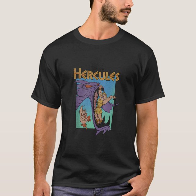 Disney Hercules Hydra Battle Retro Classic Movie P T Shirt (Framsida)