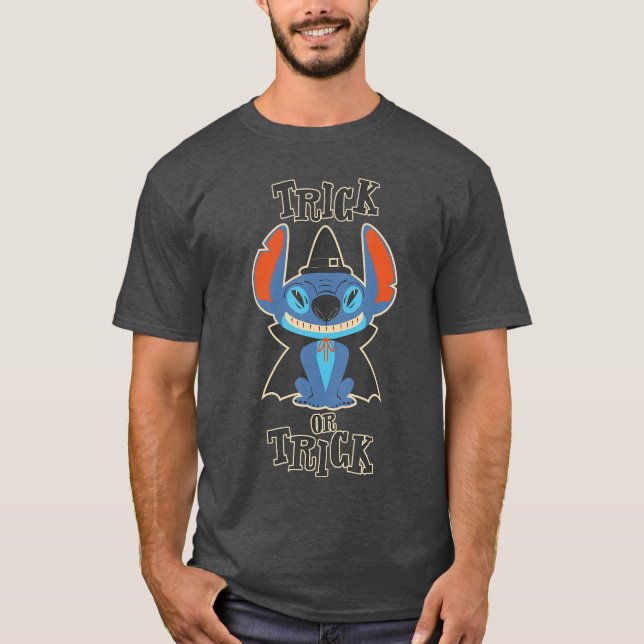 Disney Lilo Stitch Halloween Stitch Costume Trick T Shirt (Framsida)