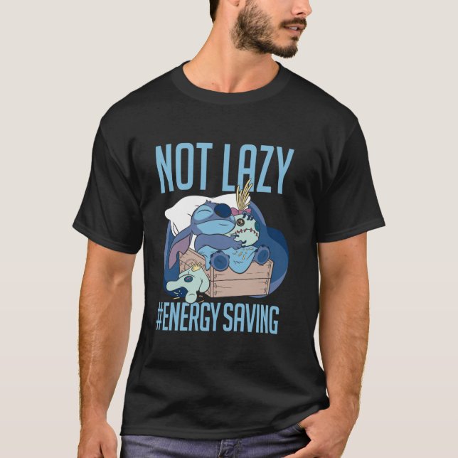 Disney Lilo Stitch, inte Lazy Energy Saving T Shirt (Framsida)