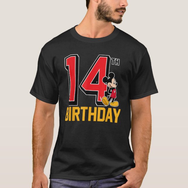 Disney Mickey 14:e födelsedag Standard T Shirt (Framsida)