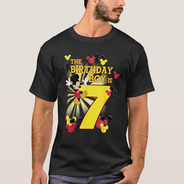 Disney Mickey och vänner Mickeys 7-års födelsedags T Shirt (Framsida)