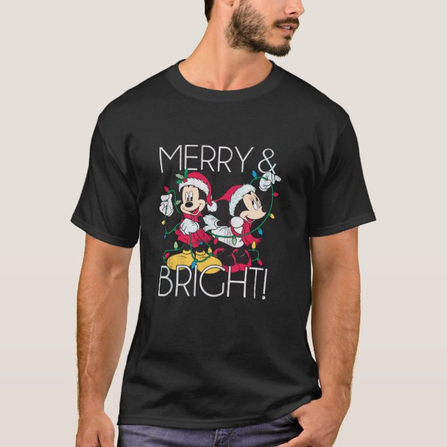 Disney Minnie och Mickey Merry N Bright Foil T T Shirt (Framsida)