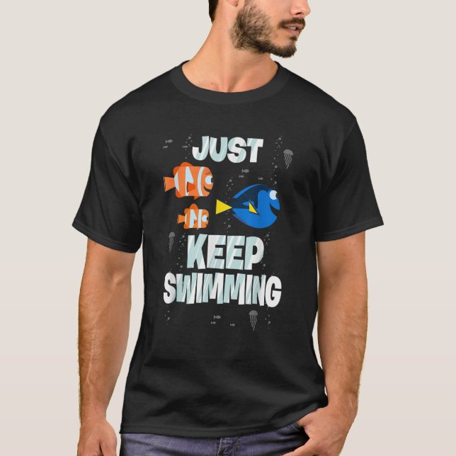 Disney Pixar Finding Dory Fortsätt Simma Clown T Shirt (Framsida)