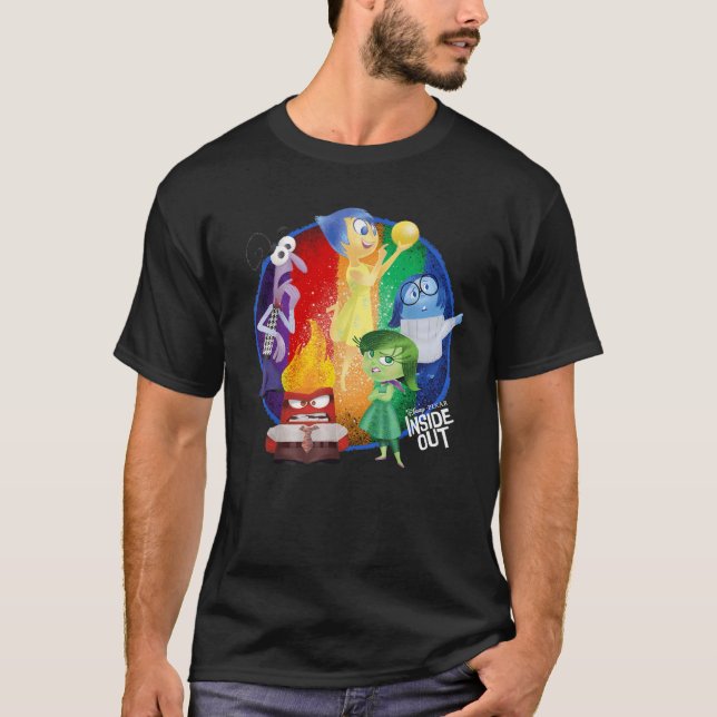 Disney Pixar Inside Out Riley s Emotions Group Sho T Shirt (Framsida)