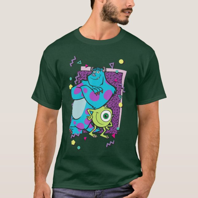 Disney Pixar Monsters Inc Mike And Sully 90s Style T Shirt (Framsida)