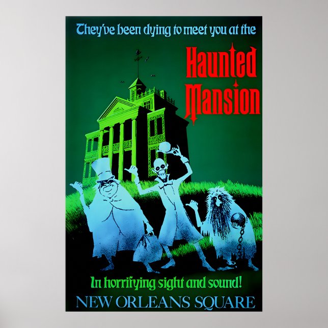 Disneyland 1969 Haunted Mansion Attraktionsaffisch Poster (Framsidan)