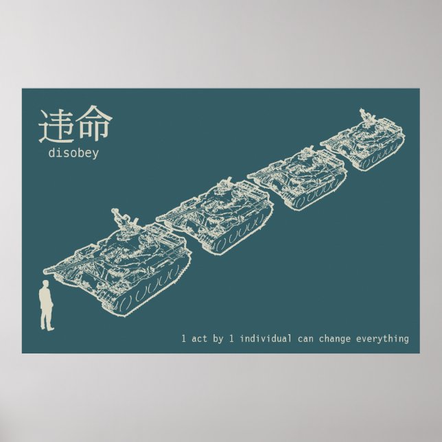 DISOBEY Tank Man Poster (Framsidan)