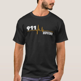 Dispatcher 911 Heartslag Manar Kvinnor Fars dag Mo T Shirt
