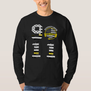 Dispatcher 911 Operatör Tunn Gul Linje Kärlek Disk T Shirt