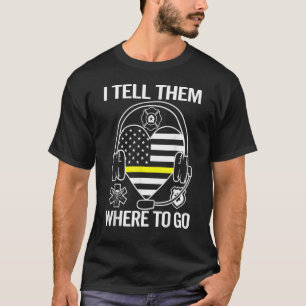 Dispatcher 911 Operatör Tunn Gul Linje Kärlek Disp T Shirt