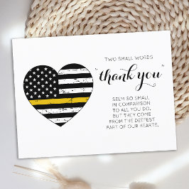 Dispatcher 911 Police Thin Guld Line Tack Vykort