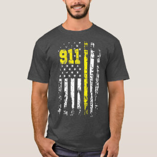 Dispatcher 911 USA flagga Dispatcher Gift back T Shirt