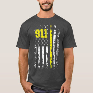 Dispatcher 911 USA flagga Dispatcher Gift back T Shirt