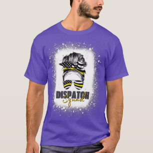 Dispatcher 911 Women pucko bun american flagga Dis T Shirt
