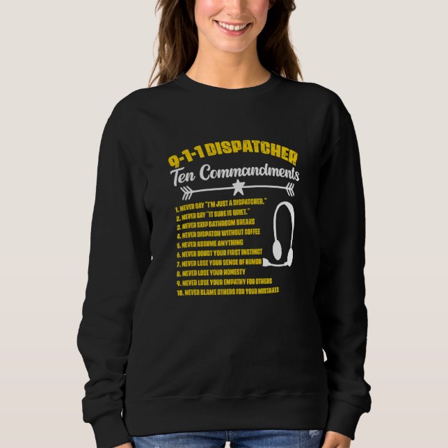 Dispatcher Commandments Responder Dispatch 911 Dis T Shirt (Framsida)