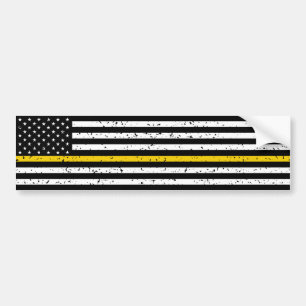 Dispatcher för Thin Guld Line Vintage Flagga Bildekal
