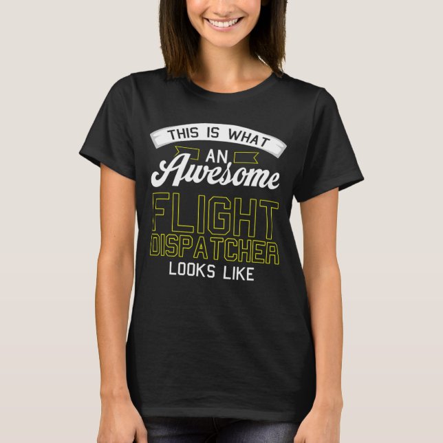 Dispatcher Humor Akut  Gult Thin Flight Disp T Shirt (Framsida)