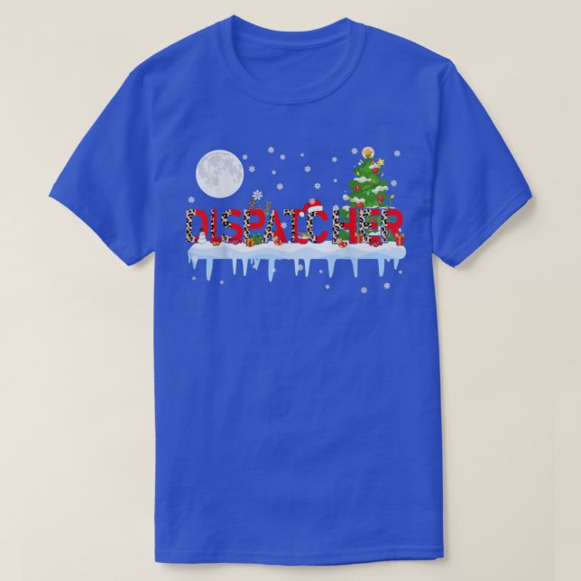 Dispatcher Julafton Träd Light Leopard Santa Hat R T Shirt (Design framsida)