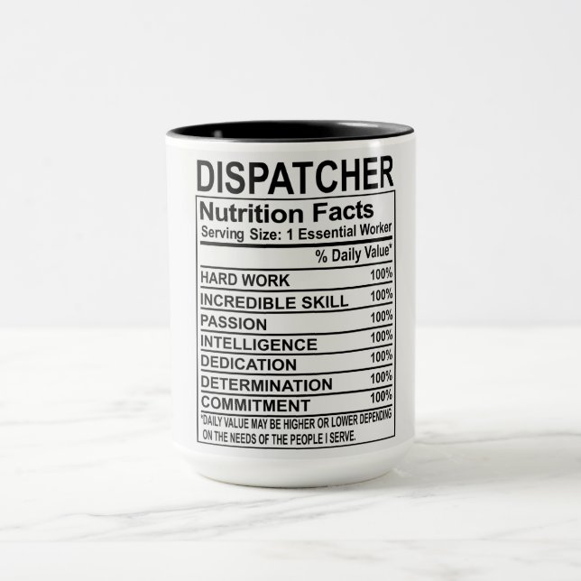 Dispatcher Nutrition Facts Mugg (Center)