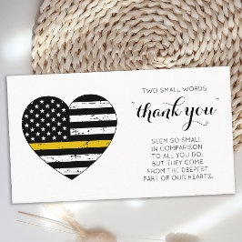 Dispatcher Police 911 Thin Guld Line Tack Visitkort