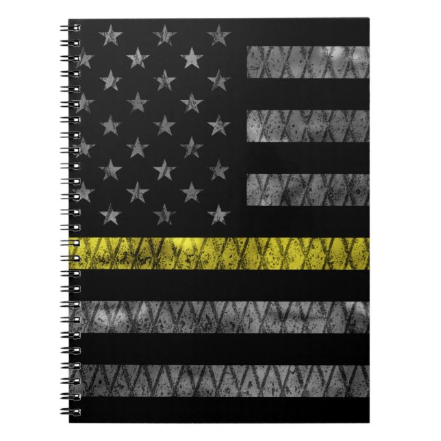 Dispatcher Thin Gult Line-Flagga Anteckningsbok (Framsidan)