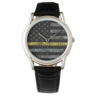 Dispatcher Thin Gult Line-Flagga Armbandsur