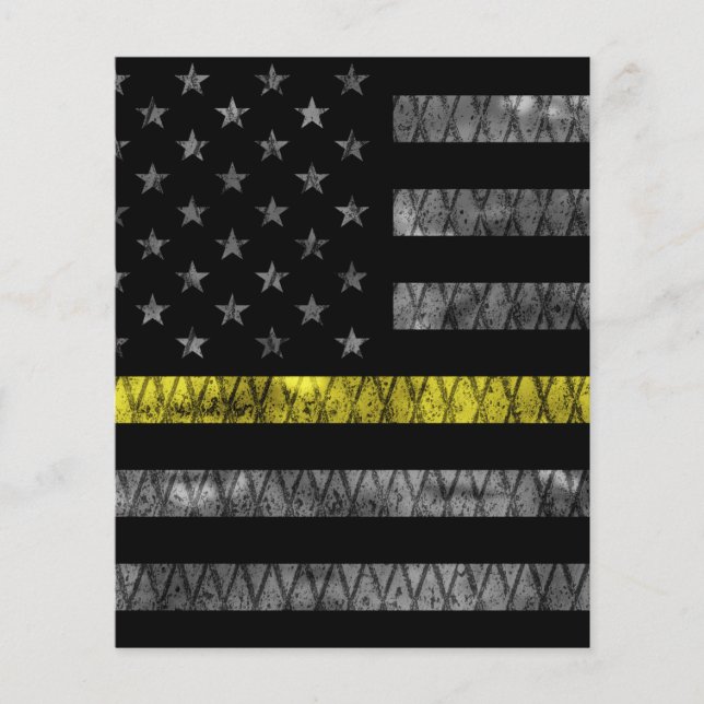 Dispatcher Thin Gult Line-Flagga Flygblad (Framsidan)