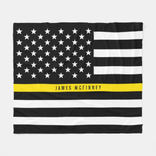 Dispatcher Thin Gult Line Flagga Monogram Med Fleecefilt
