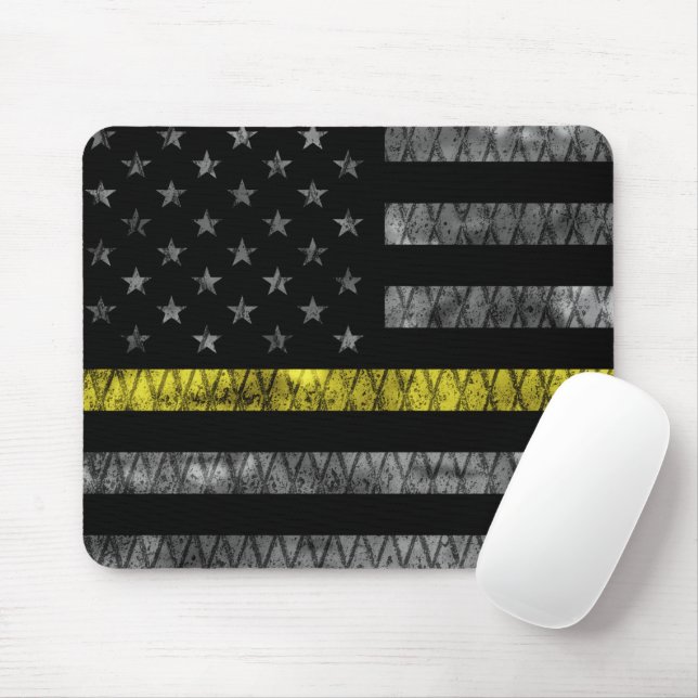 Dispatcher Thin Gult Line-Flagga Musmatta (Med mus)