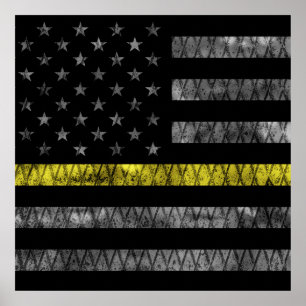 Dispatcher Thin Gult Line-Flagga Poster