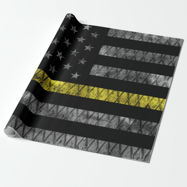 Dispatcher Thin Gult Line-Flagga Presentpapper (Utrullad)