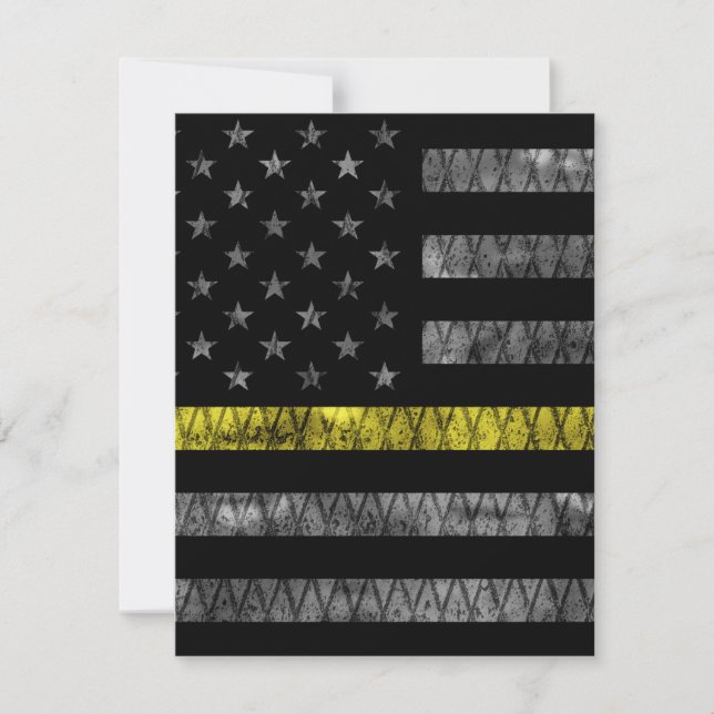 Dispatcher Thin Gult Line-Flagga Tack Kort (Framsida)