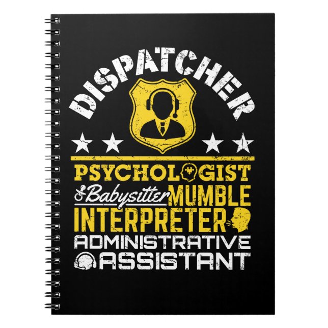 Dispatcher Unofficial Roles Funny 911 Dispatch Anteckningsbok (Framsidan)